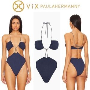 ViX by Paula Hermanny Firenze One-Piece Swimsuit Piece in Blue Ocean sz S 268$